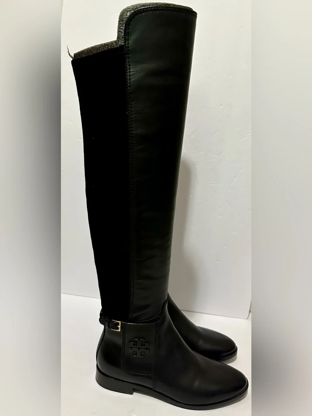 Tory Burch Wyatt black leather over-the-knee boots NWOB